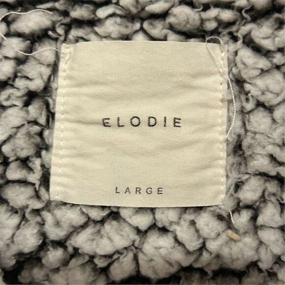 Elodie  Women's Gray Sherpa Fleece 1/4 Zip Pullover Jacket L - Picture 9 of 14